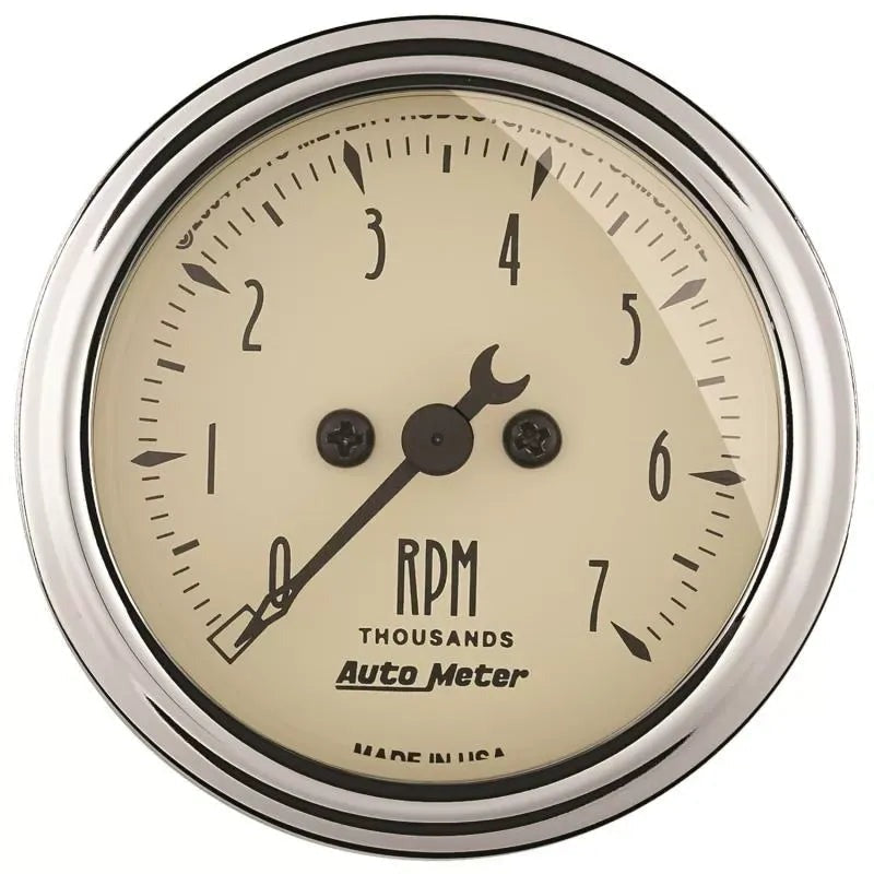 Autometer 2-1/16" 0-7000 RPM Tachometer Gauge Antique Beige | Universal (1897)