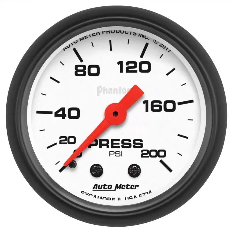 Autometer 2-1/16" 0-200 PSI Pressure Gauge Phantom | Universal (5734)