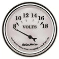 Autometer 2-1/16" 8-18V Voltmeter Gauge Old Tyme White II | Universal (1292)