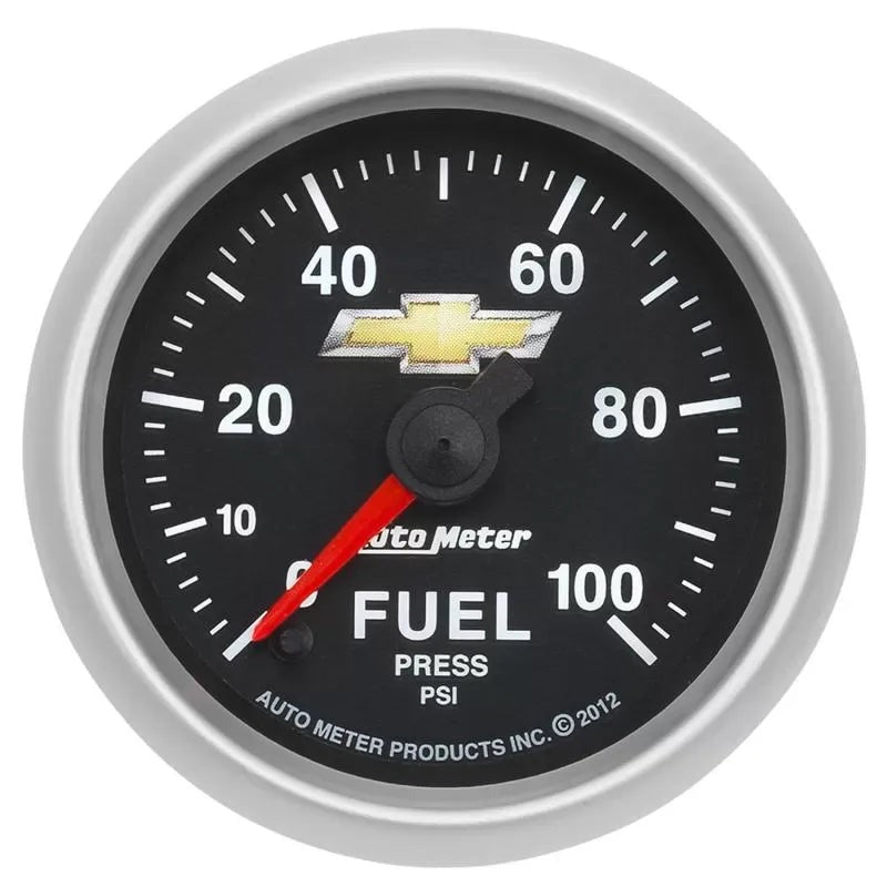 Autometer 2-1/16" 100 PSI Digital Stepper MOTOR Fuel Press Gauge CHEVY GOLD BOWTIE | Universal (880449)