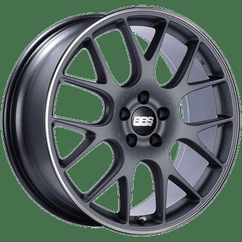 BBS Wheels CHR Satin Titanium Gray w/ Polished Outer Lip Ring 19x9.5 | 5x120 (CH106TIPO)