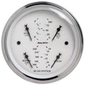 Autometer 3-3/8" 100 PSI/100-250 °F/8-18V/240-33 Ω Quad Gauge Old Tyme White | Universal (1612)