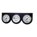 Autometer 2-5/8" 100 PSI/280 °F/16V Oil Pressure / Water Temperature / Volt Meter Gauge Console White Dial w/Black Bezel | Universal (2328)