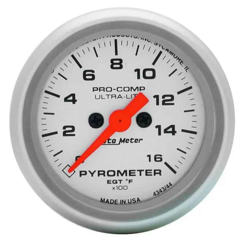 Autometer 2-5/8" 0-1600 °F Pyrometer EGT Gauge ULTRA-LITE | Universal (4444)