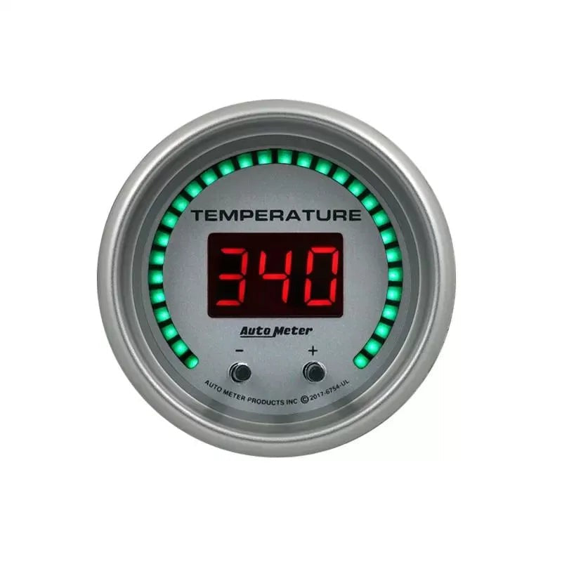 Autometer 2-1/16" Two Channel Selectable Scale oF / oC Digital Fluid Temperature Gauge ULTRA-LITE Elite | Universal (6754-UL)