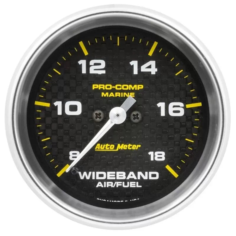 Autometer 2-5/8" ANALOG 8:1-18:1 AFR Air/Fuel Ratio-Wideband Gauge Marine Carbon Fiber | Universal (200870-40)