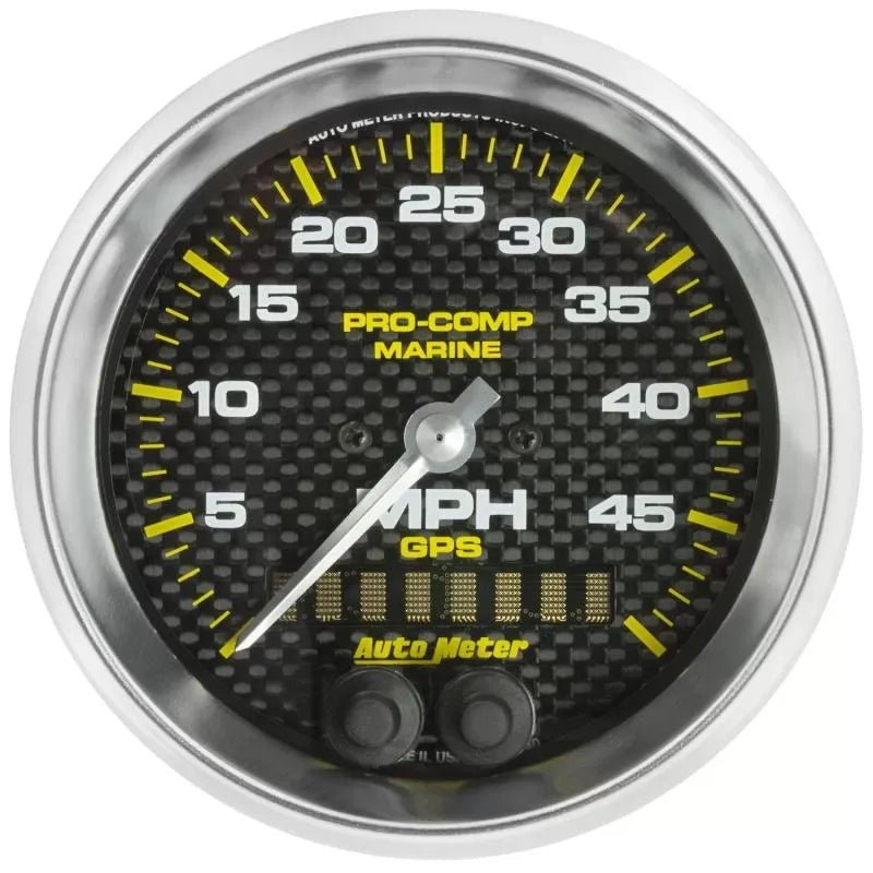 Autometer 3-3/8" 0-50 MPH Speedometer Gauge Marine Carbon Fiber | Universal (200635-40)