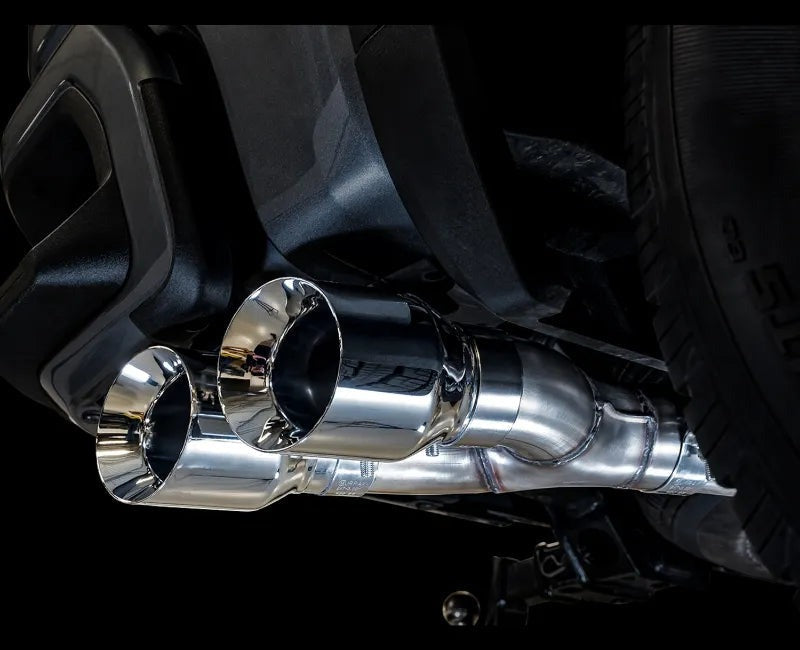AWE 0FG Catback Dual Side Exit Exhaust for 4th Gen Silverado/Sierra 1500 5.3L (Flat Bumper) - Chrome Silver Tips (3015-22207)