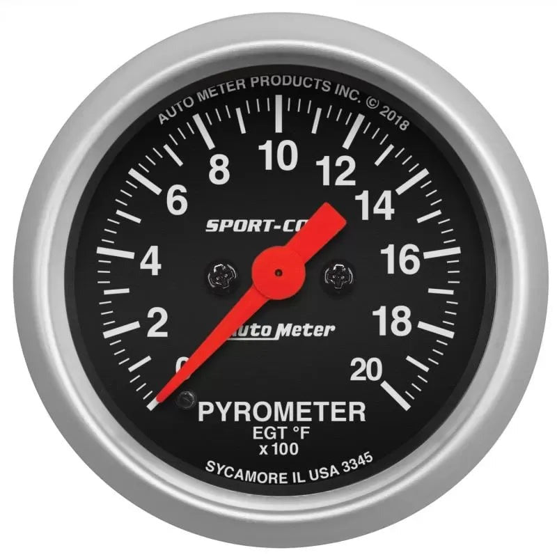 Autometer 2-1/16" 0-2000 °F Pyrometer EGT Gauge SPORT-COMP | Universal (3345)