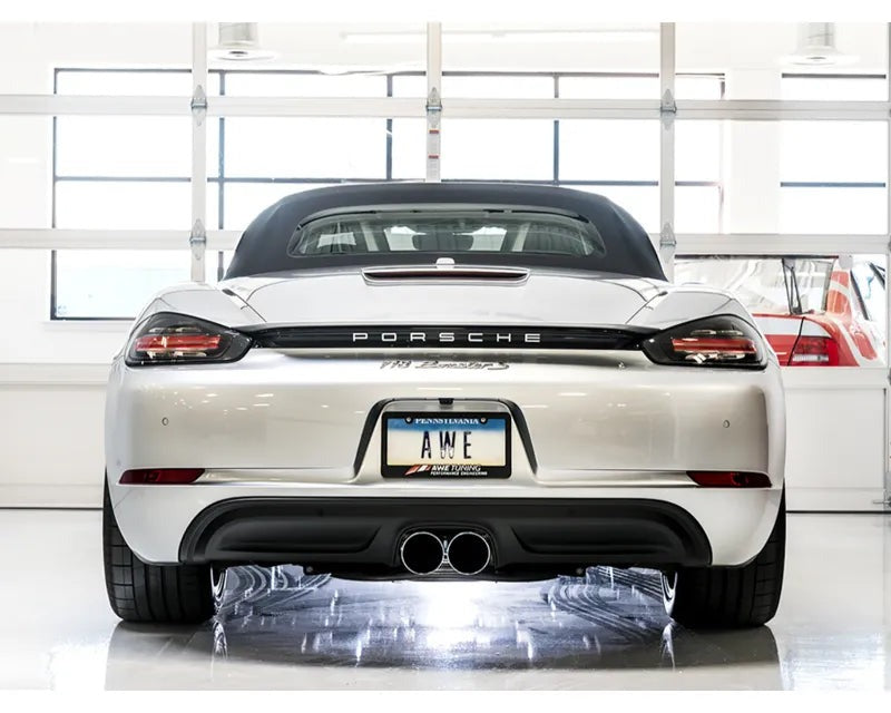 AWE Track Edition Exhaust for Porsche 718 Boxster / Cayman - Chrome Silver Tips (3010-32038)