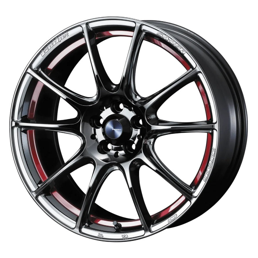 WedsSport SA-25R Black Chrome with a Red Undercut (Red Light Chrome) 18x7.5 | 5x114.3 (73835)