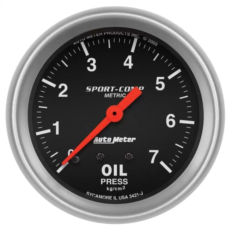 Autometer 2-5/8" 0-7 KG/CM2 Oil Pressure Gauge SPORT-COMP | Universal (3421-J)