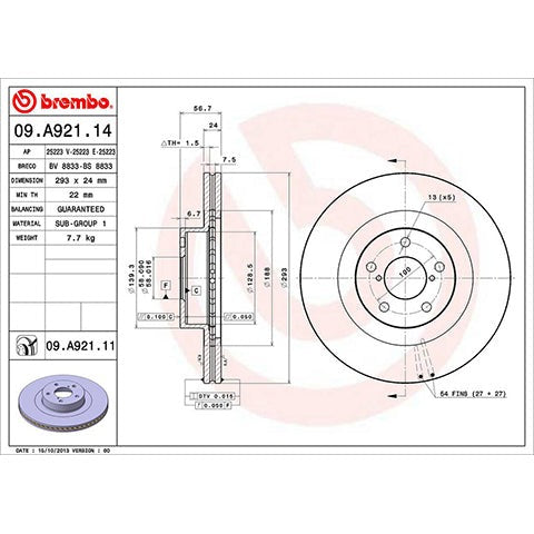 Brembo OEM Rear Brake Rotor | 2008-2014 Subaru WRX, 2017-2020 Toyota 86, and 2013-2018 Subaru BRZ (09.C662.11)