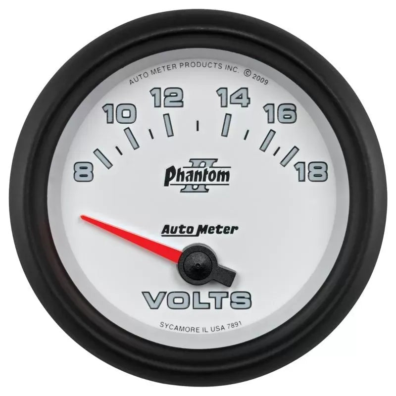 Autometer 2-5/8" 8-18V Voltmeter Gauge Phantom II | Universal (7891)