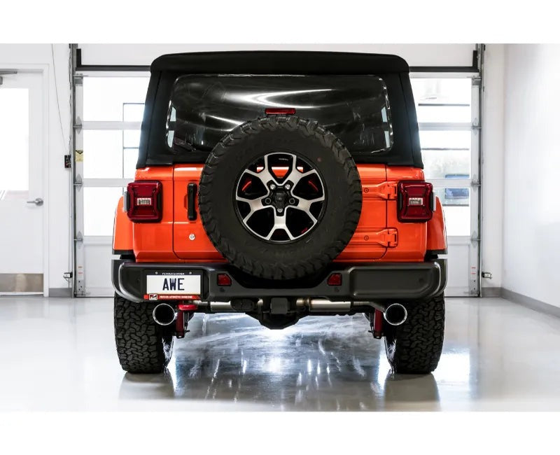 AWE Tread Edition Axleback Dual Exhaust for Jeep JL/JLU 3.6L/2.0T - Chrome Silver Tips (3015-32001)