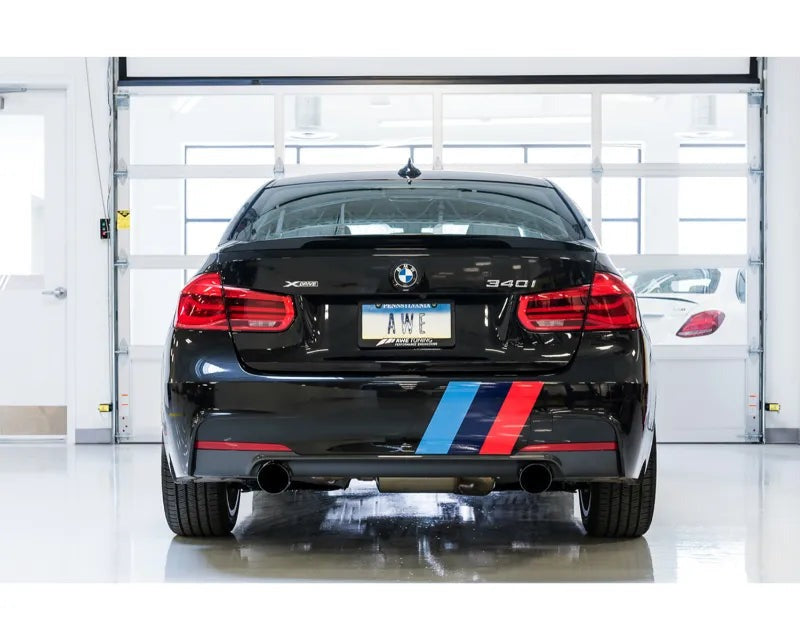 AWE Touring Edition Axle Back Exhaust for BMW F3X 340i / 440i - Diamond Black Tips (102mm) (3010-33042)