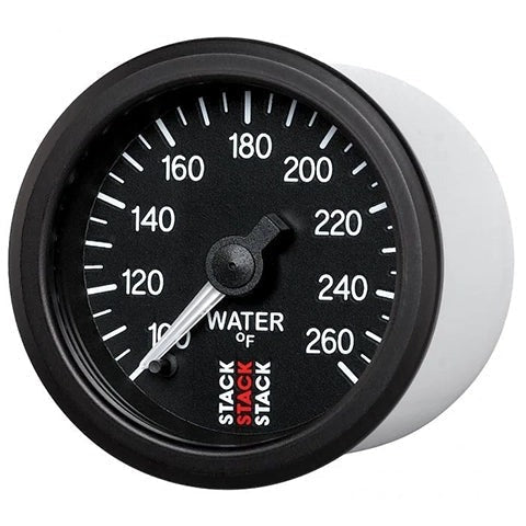 Stack 52mm 100-260 Deg F 1/8in NPTF Male Pro Stepper Motor Water Temp Gauge (ST3308C)