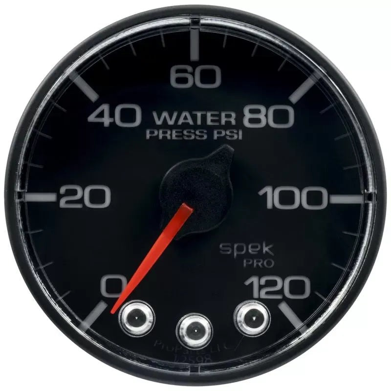 Autometer 2-1/16" 0-120 PSI SPEK-PRO Water Pressure Gauge Black/Black | Universal (P345328)