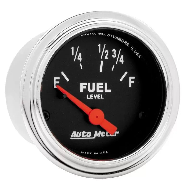 Autometer 2-1/16" 73-10 Ω Fuel Level Gauge Traditional Chrome | Universal (2515)