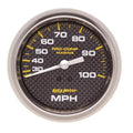 Autometer 3-3/8" 0-100 MPH Mechanical Speedometer Gauge Marine Carbon Fiber | Universal (200754-40)