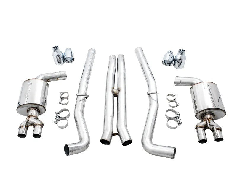 AWE Touring Edition Exhaust for 17+ Challenger 5.7 - Non-Resonated - Chrome Silver Quad Tips (3020-42076)