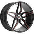 Spec-1 Wheels SPM-81 Gloss Black w/ Red Inner Spoke Edges 20x9 | 5x120 (SPM8120901832GBRL)