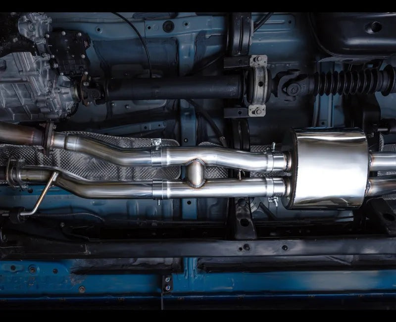 AWE 0FG Exhaust with BashGuard for 3rd Gen Tacoma - Dual Diamond Black Tips (3015-33826)
