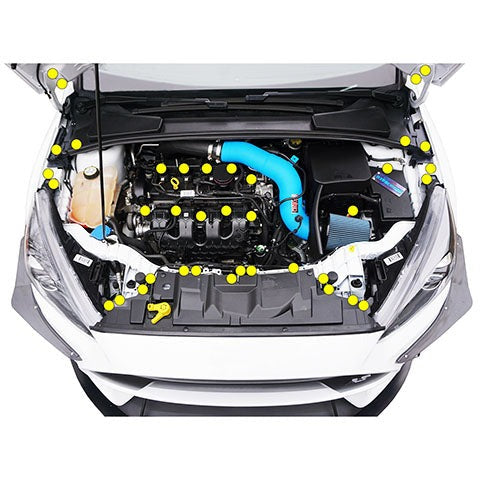 ZSPEC "Stage 2" Dress Up Bolts® Stainless/Billet Fastener Kit | 2016-2018 Ford Focus RS and 2013-2018 Ford Focus ST (00843612182005)
