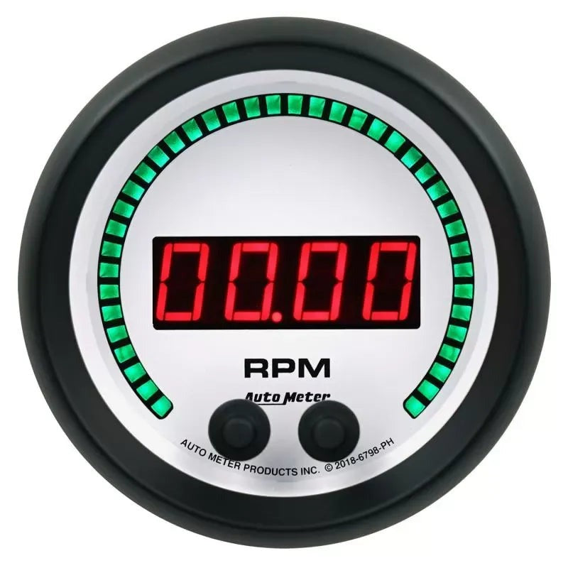 Autometer 3-3/8" 0-16K RPM In-Dash Tachometer Gauge Phantom Elite Digital | Universal (6798-PH)