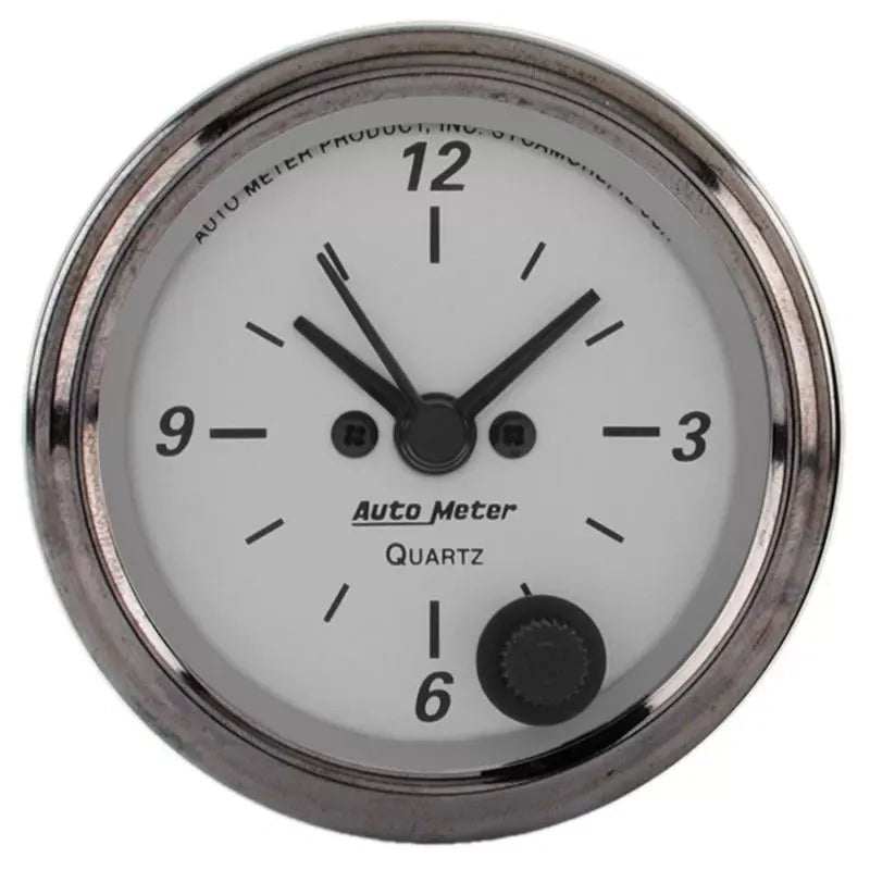 Autometer 2-1/16" 12-Hour Clock Gauge American Platinum | Universal (1986)