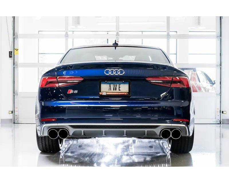 AWE Touring Edition Exhaust for Audi B9 S5 Coupe - Chrome Silver 102mm Tips (3015-42088)