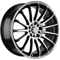 Versus Racing VS162 Black w/Machined Spoke Faces and Outer Lip Ring 17x7.5 | 4x114.3/4x108 (VS16217758H108+40BMF)