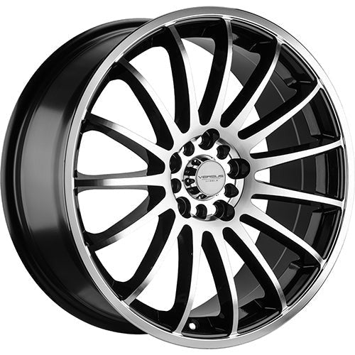 Versus Racing VS162 Black w/Machined Spoke Faces and Outer Lip Ring 17x7.5 | 4x114.3/4x108 (VS16217758H108+40BMF)