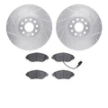 R1 Concepts Front Drilled & Slotted Silver Rotors w/Ceramic Pads | 2015-2019 VW Golf R (WGWN1-74025)