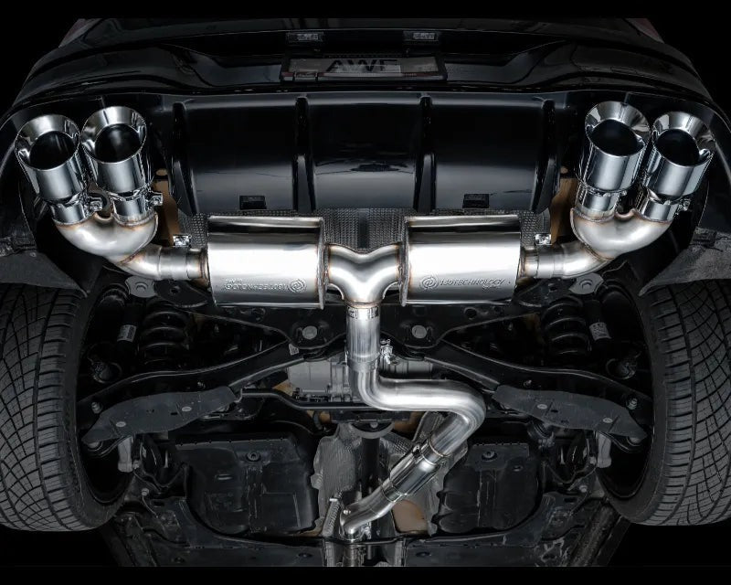 AWE Touring Edition Exhaust for Volkswagen MK8 Golf R - Chrome Silver Tips (3015-42658)