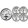Autometer 3-3/8" & 2-1/16" Electric Speedometer 5-Piece Gauge Kit Old Tyme White II | Universal (1200)