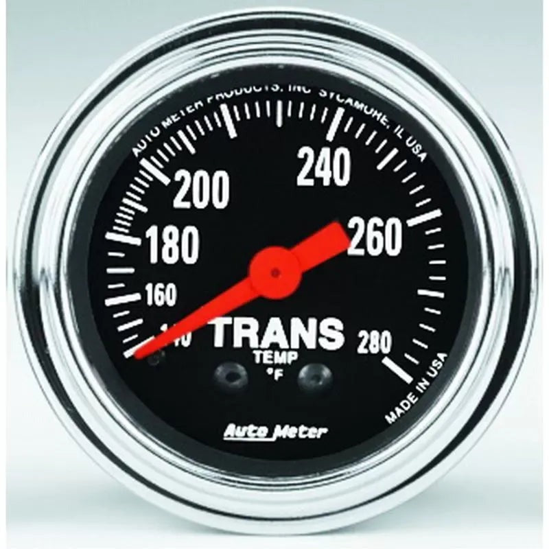 Autometer 2-1/16" 140-280 °F Transmission Temp Gauge Traditional Chrome | Universal (2451)