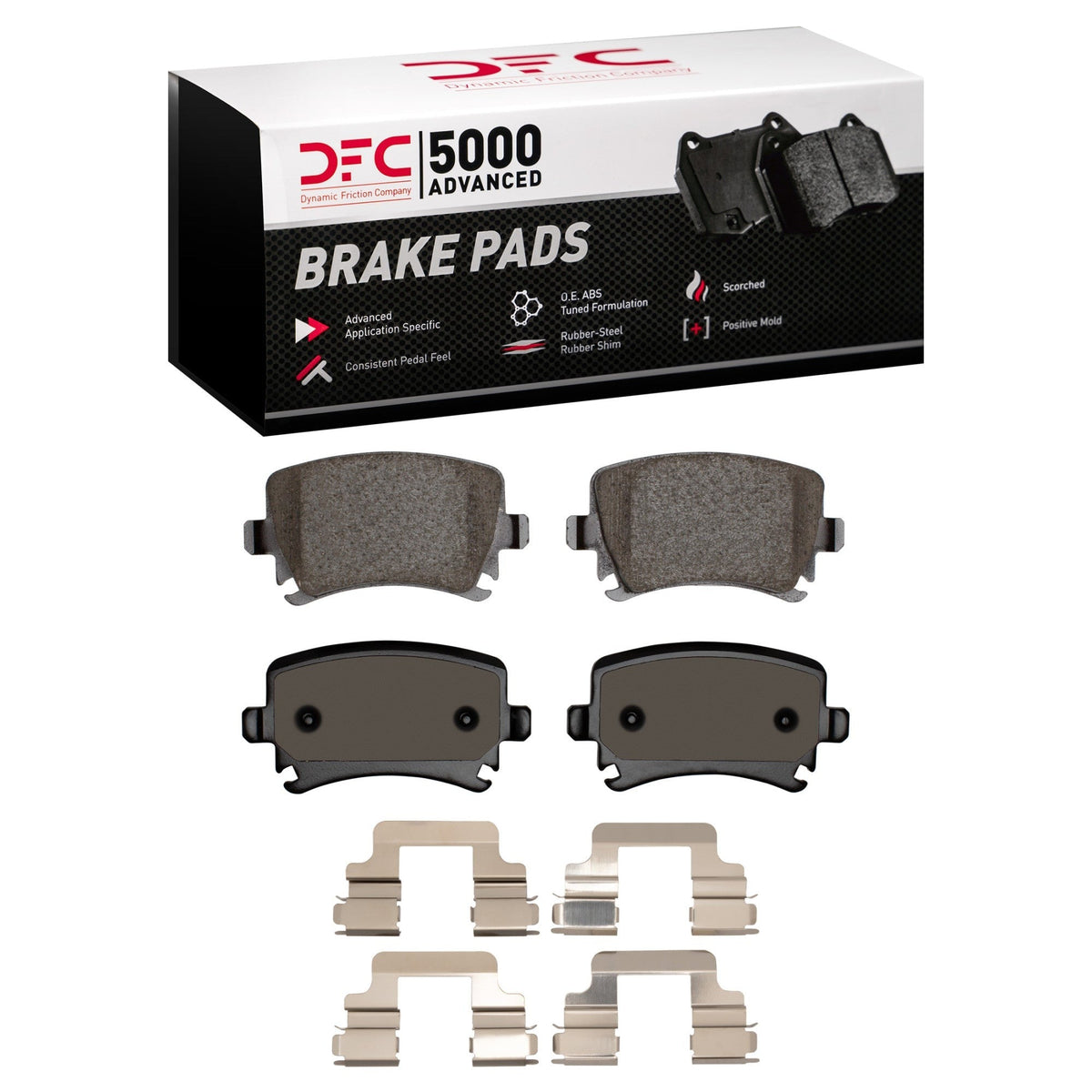 DFC 5000 Advanced Low Metallic Rear Brake Pads & Hardware | Multiple VW/Audi Fitments (1552-1108-02)