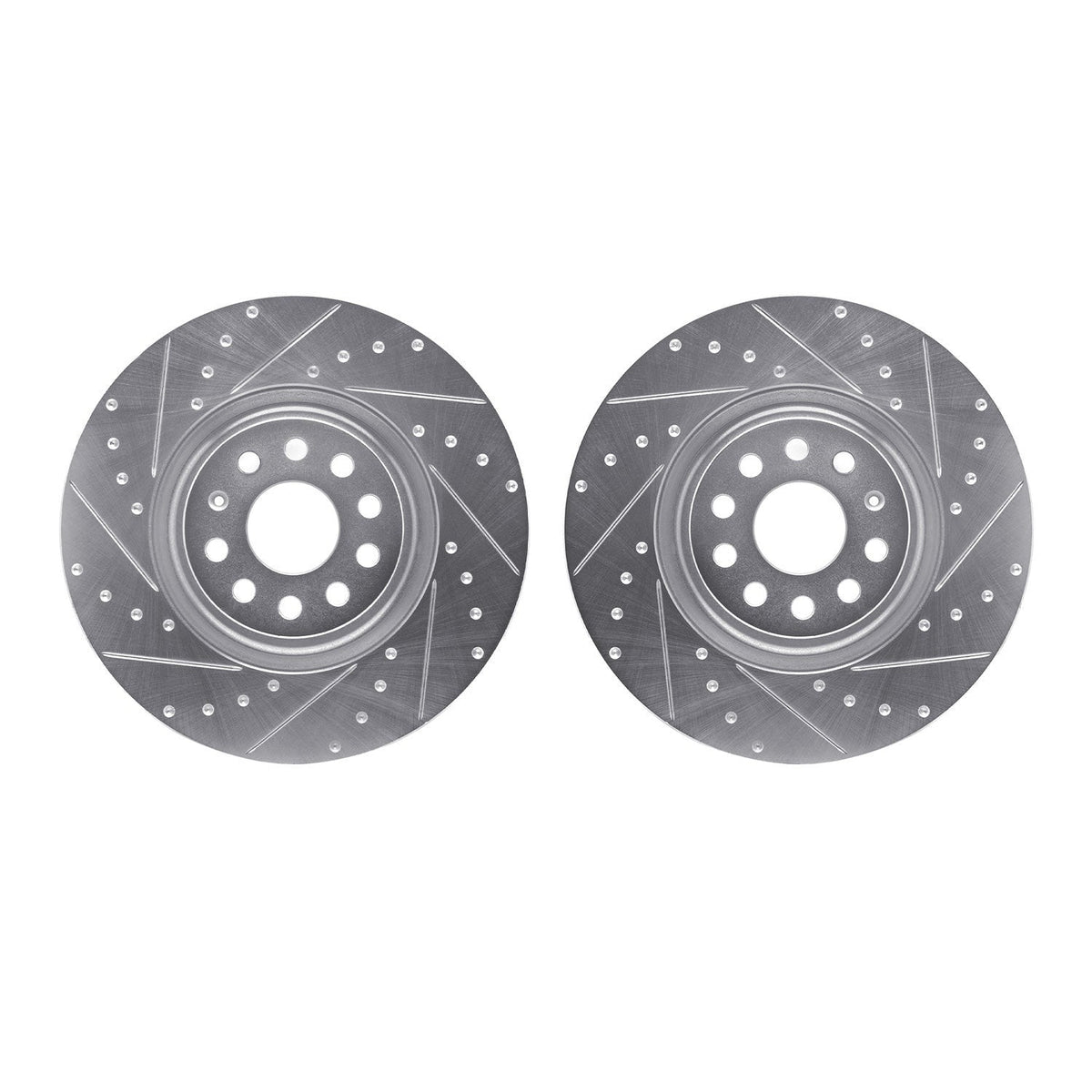 R1 Concepts Front Drilled & Slotted Silver Rotors | 2015-2019 VW Golf R (WGPN1-73038)