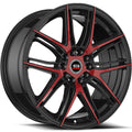 Spec-1 Wheels SP-56 Gloss Black w/ Red Machined Spoke Faces 17x7.5 | 5x112/5x114.3 (SP-5617753642GBR)