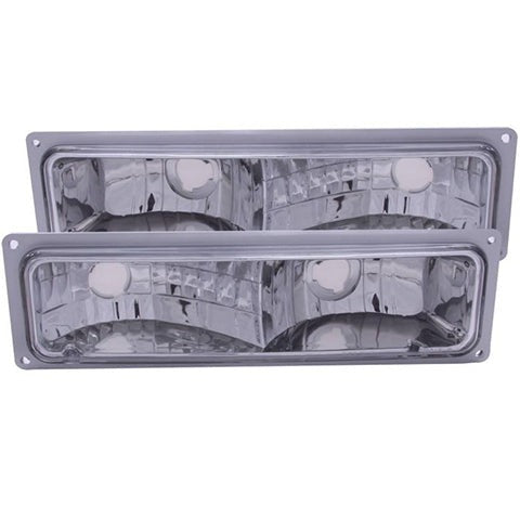 ANZO Chrome Euro Parking/Signal Lights | 1992-1999 Chevrolet Suburban, 1992-1994 Chevrolet Blazer, and 1992-1999 GMC Yukon (511032)