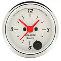 Autometer 2-1/16" 12-Hour Clock Gauge Arctic White | Universal (1385)