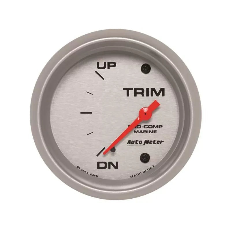 Autometer 2-5/8" UP/DOWN Trim Level Gauge Marine Silver ULTRA-LITE | Universal (200767-33)