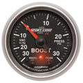 Autometer 2-1/16" 30 IN HG/30 PSI Vacuum/Boost Gauge SPORT-COMP II | Universal (3677)