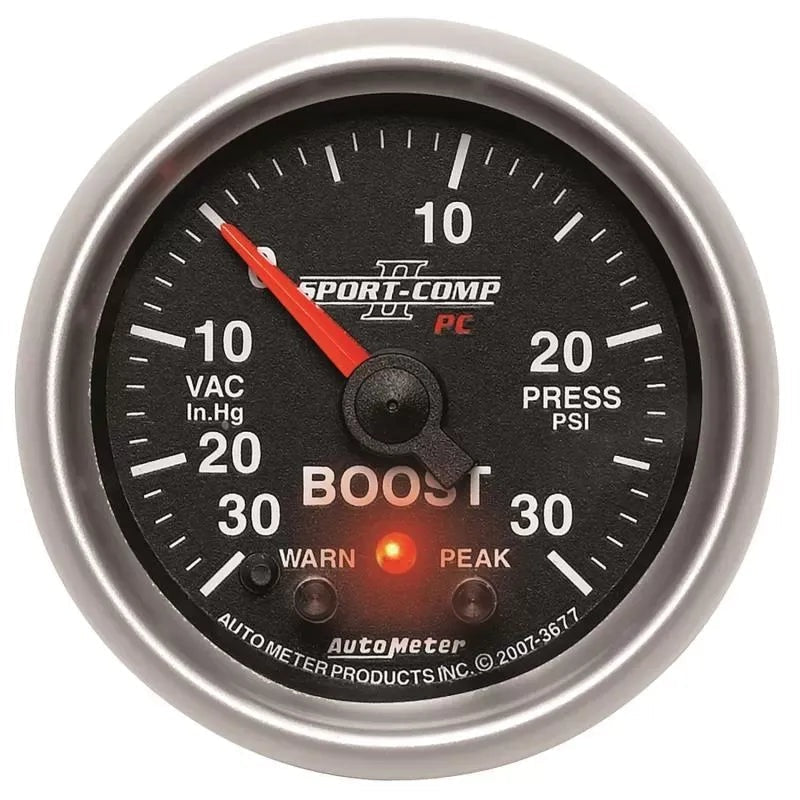 Autometer 2-1/16" 30 IN HG/30 PSI Vacuum/Boost Gauge SPORT-COMP II | Universal (3677)