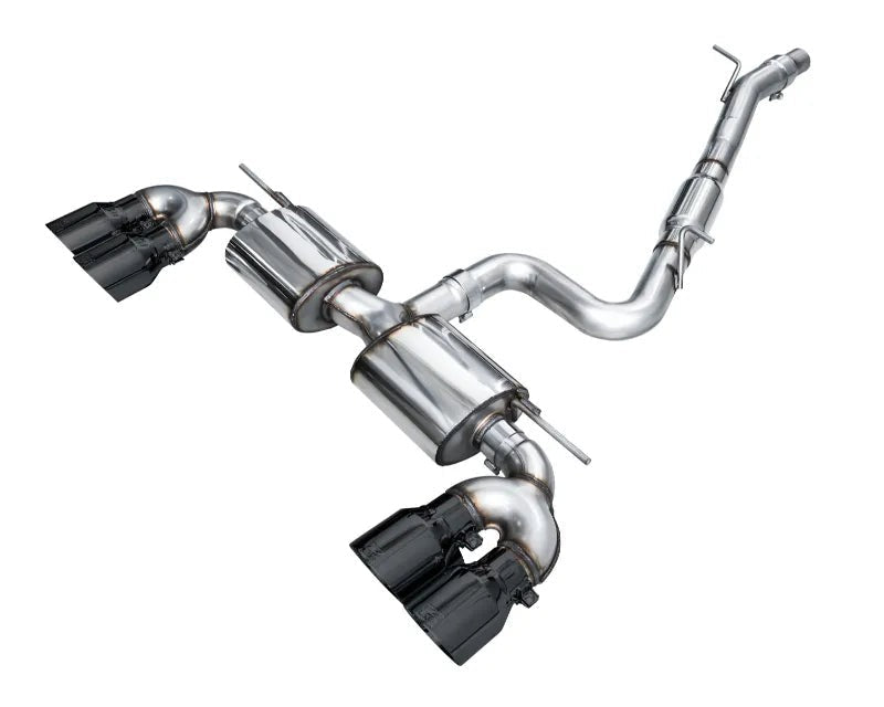 AWE Touring Edition Exhaust for Volkswagen MK8 Golf R - Diamond Black Tips (3015-43658)