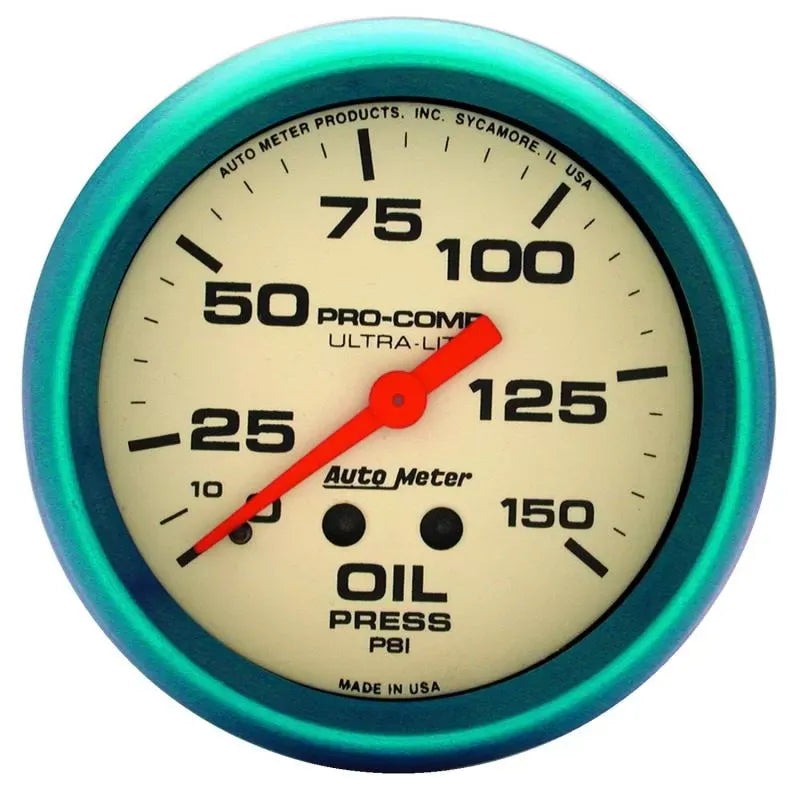 Autometer 2-5/8" 0-150 PSI Oil Pressure Gauge ULTRA-NITE | Universal (4523)