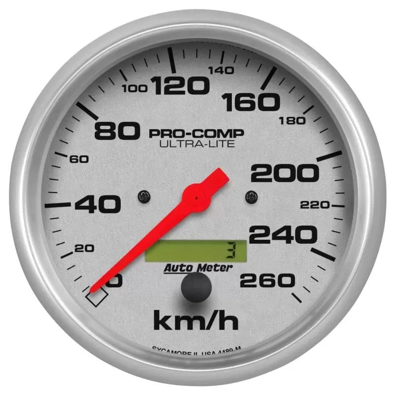 Autometer 5" 0-260 KM/H Speedometer Gauge ULTRA-LITE | Universal (4489-M)